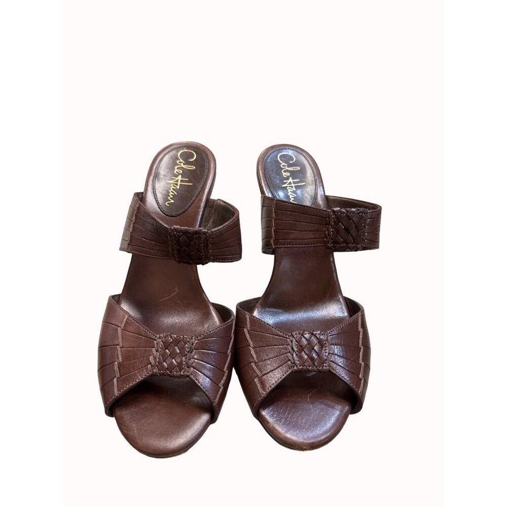 Cole Haan women’s brown leather wedge heels size 7.5B SKU 5415